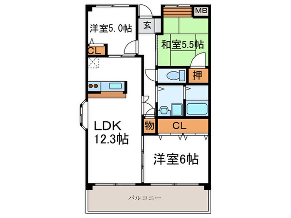 ヴェルドミ－ル桃山台の物件間取画像